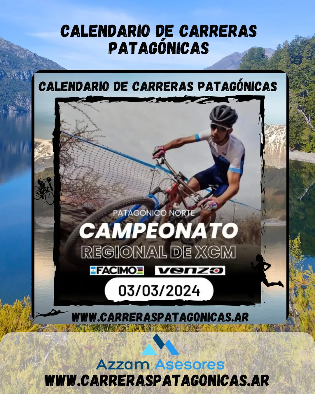 Flyer de Campeonato Regional Patagonia Norte XCM 2024