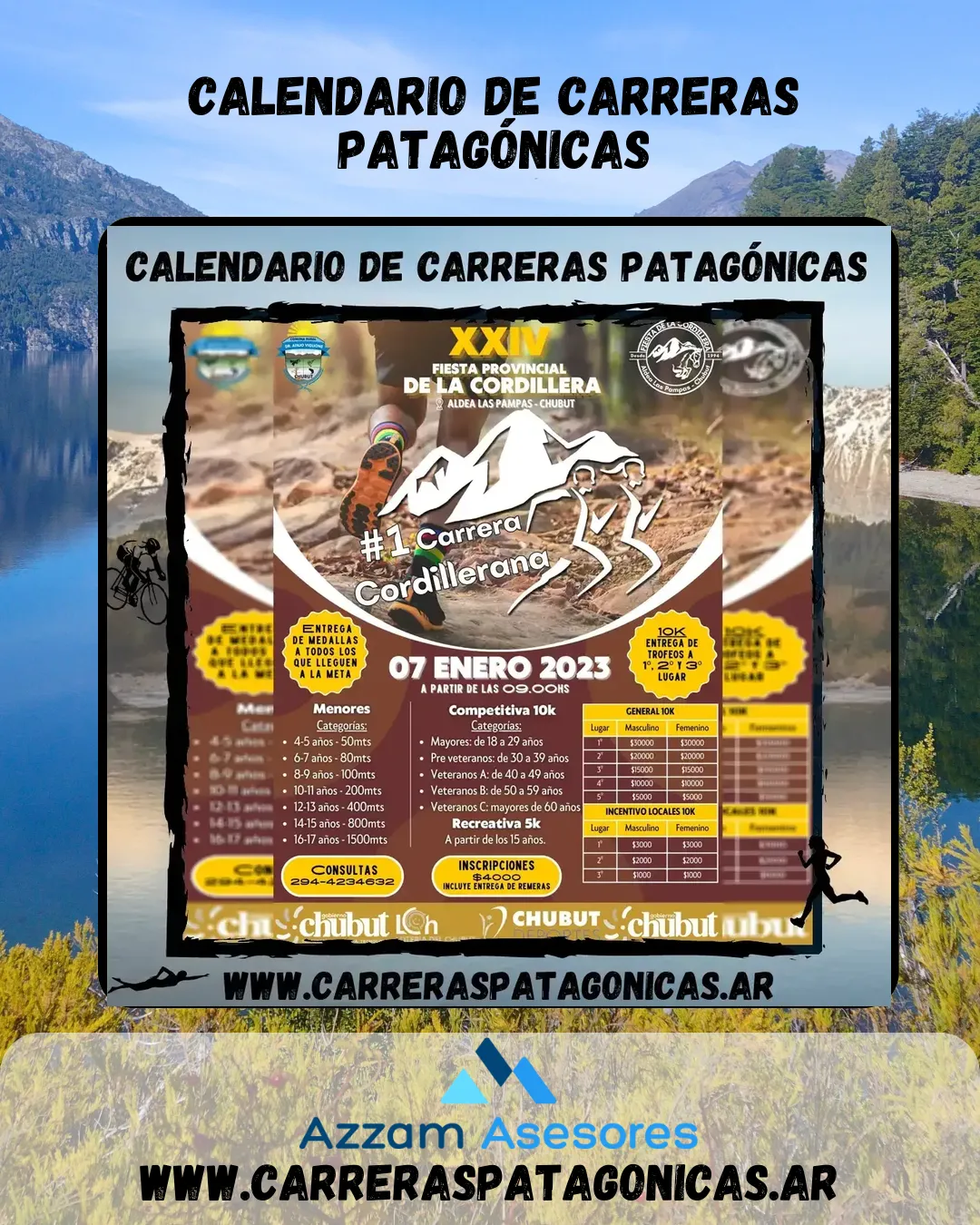 Flyer de # 1 Carrera Cordillerana -Fiesta Provincial de la Cordillera 2023