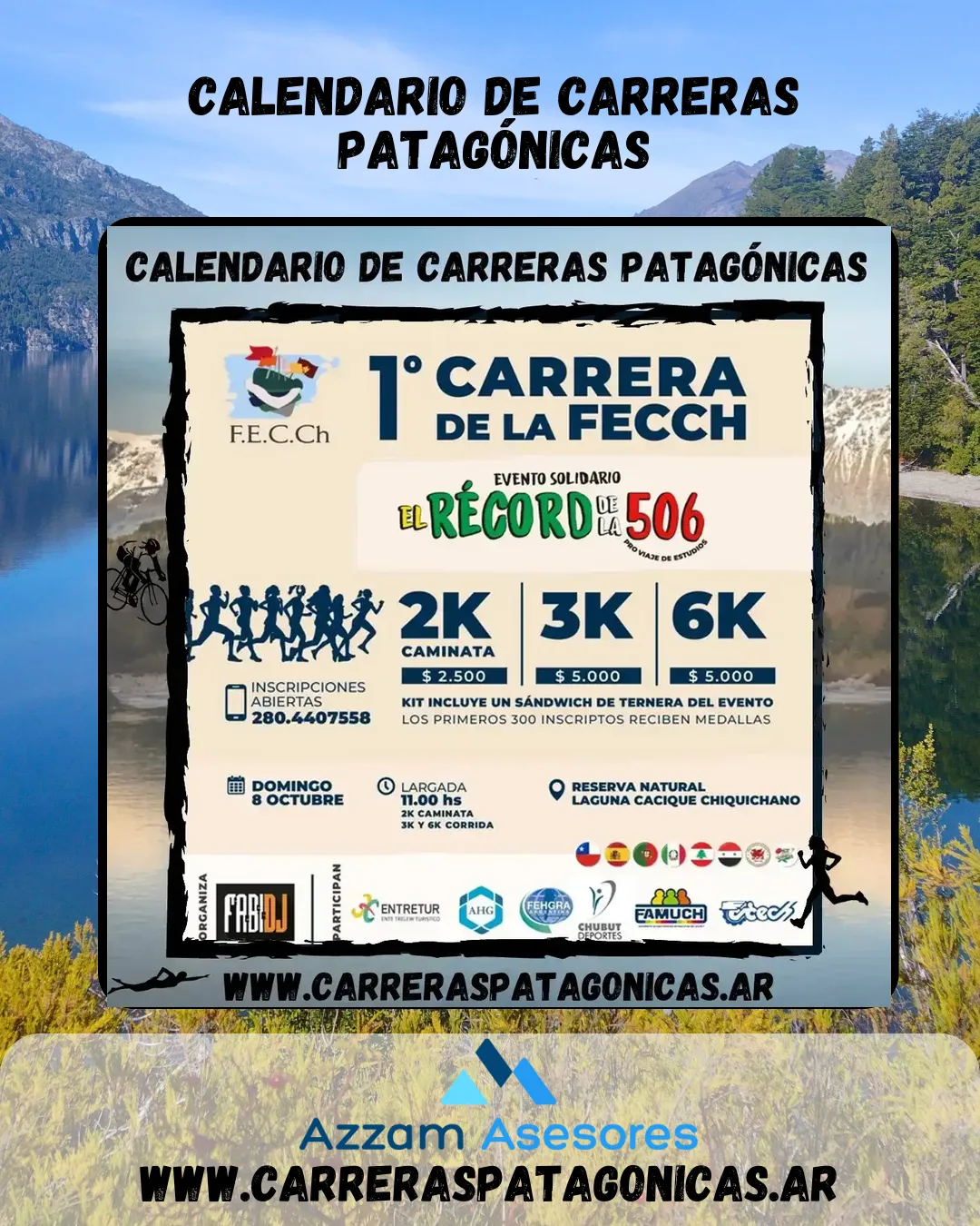 Flyer de 1° Carrera de la FECCH 2023