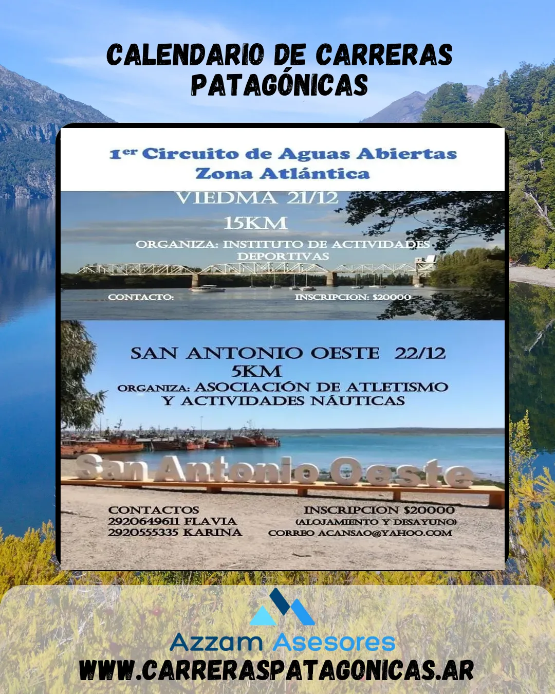 Flyer de 1° Circuito de Aguas Abiertas Zona Atlántica 2024