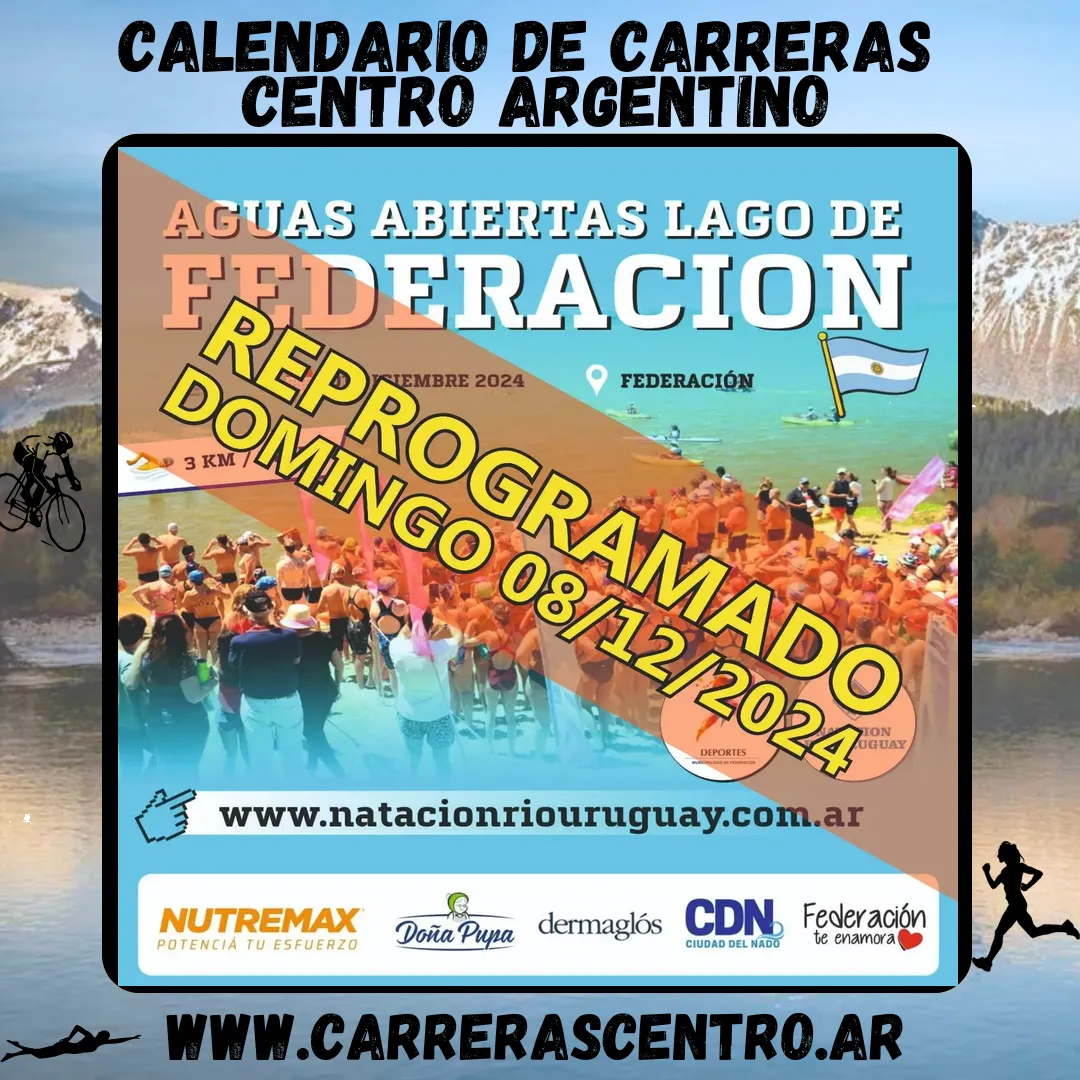 Flyer de 1° Fecha: Circuito de Aguas Abiertas Río Uruguay 2024/25 2024