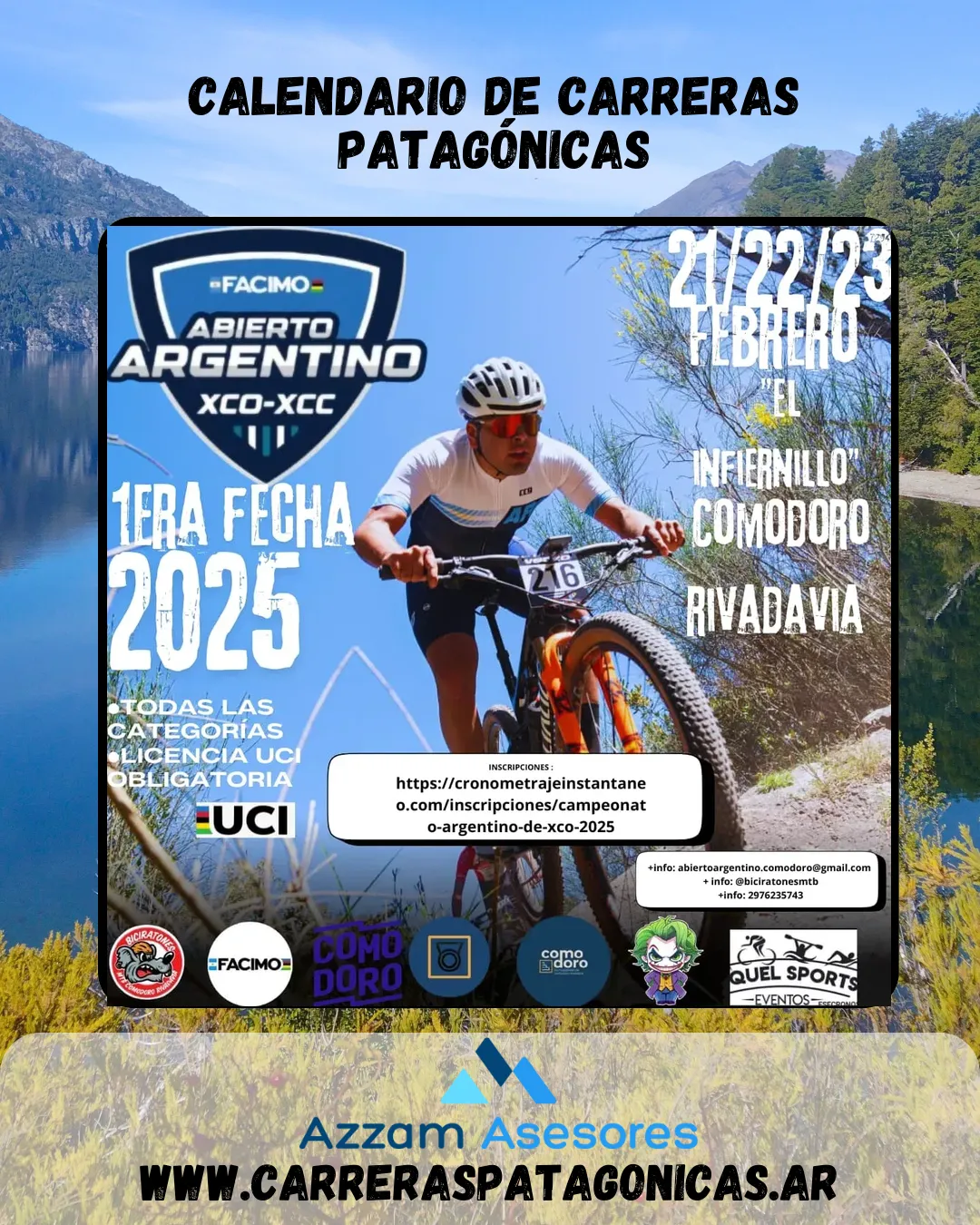 Flyer de 1° Fecha del Campeonato Argentino de XCO 2025