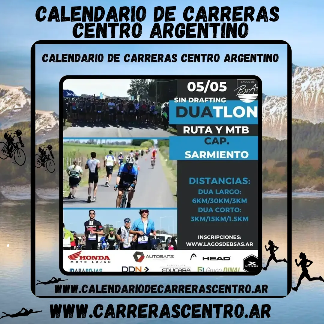 Flyer de 1° Fecha: Duatlón Capitán Sarmiento 2024