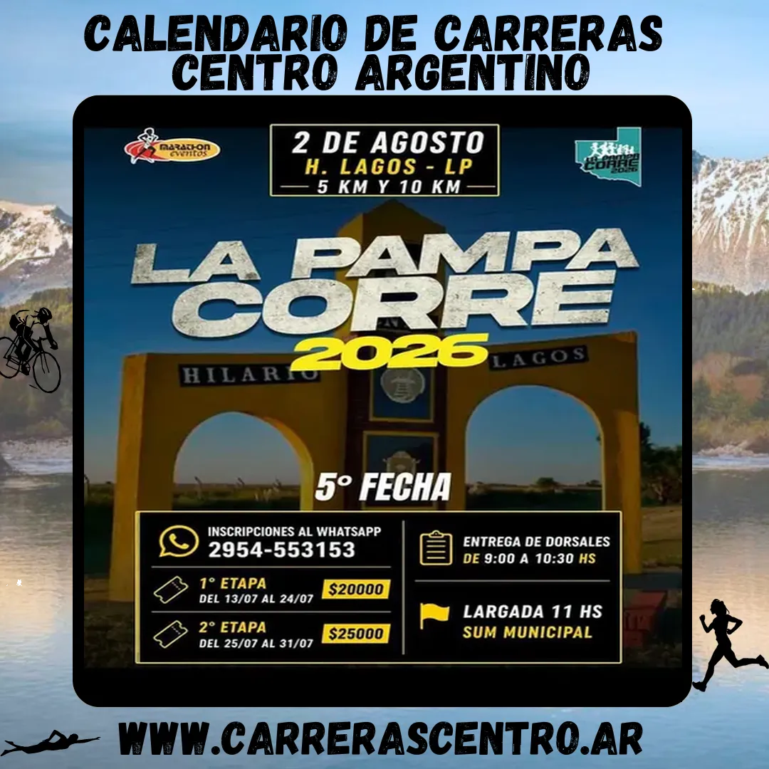 Flyer de 5° Fecha La Pampa Corre 2026