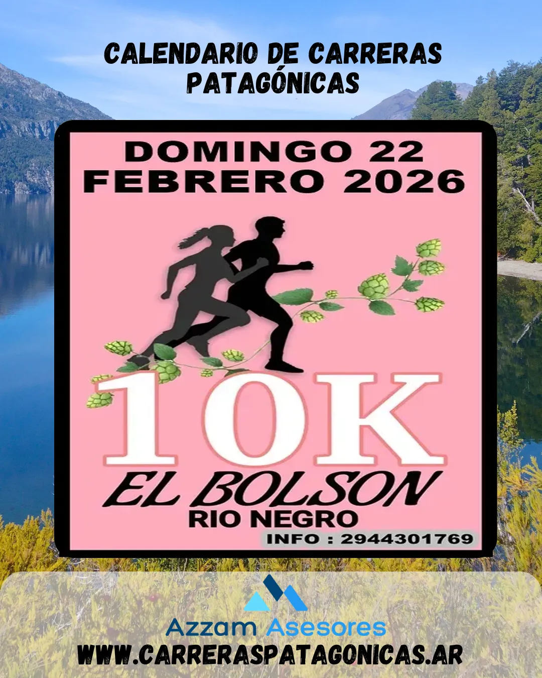 Flyer de 10K El Bolsón 2026
