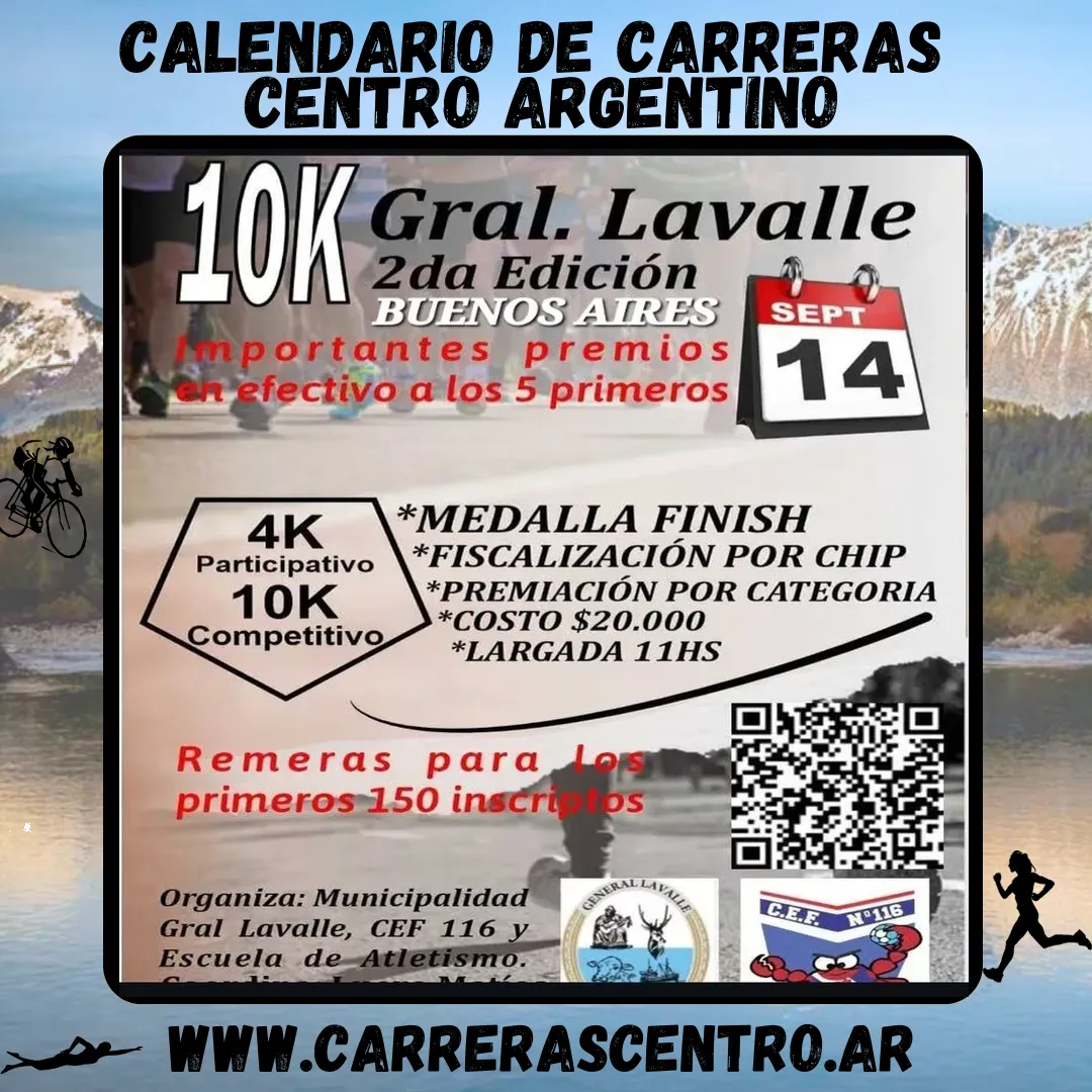 Flyer de 10K General Lavalle 2025
