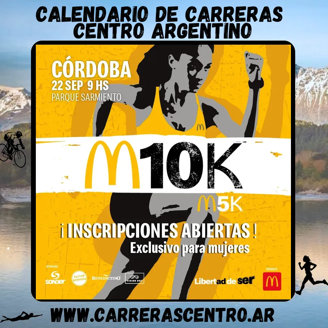 Flyer de 10K Mc Donalds Córdoba 2024