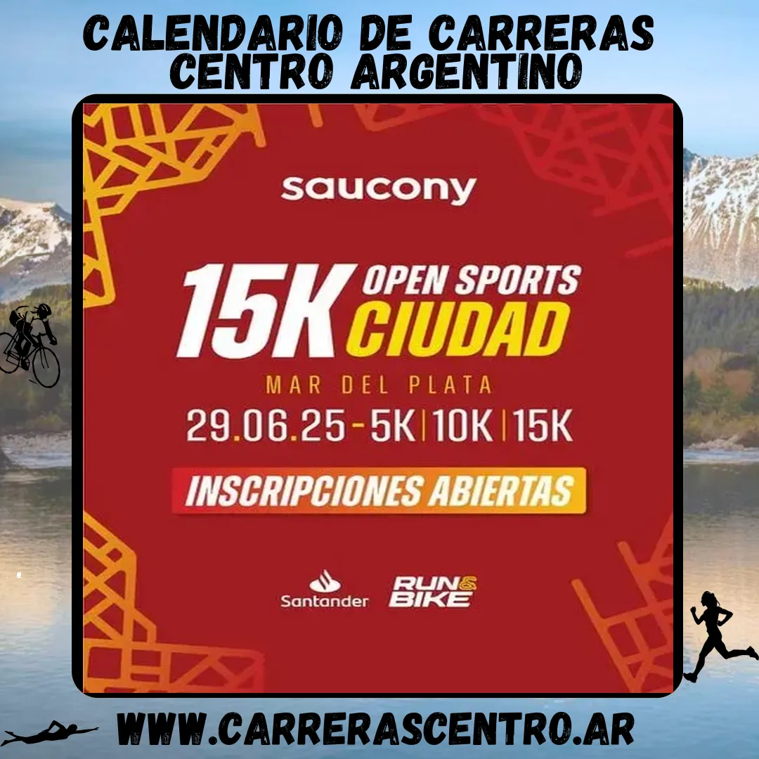 Flyer de 15K Open Sports Ciudad 2025