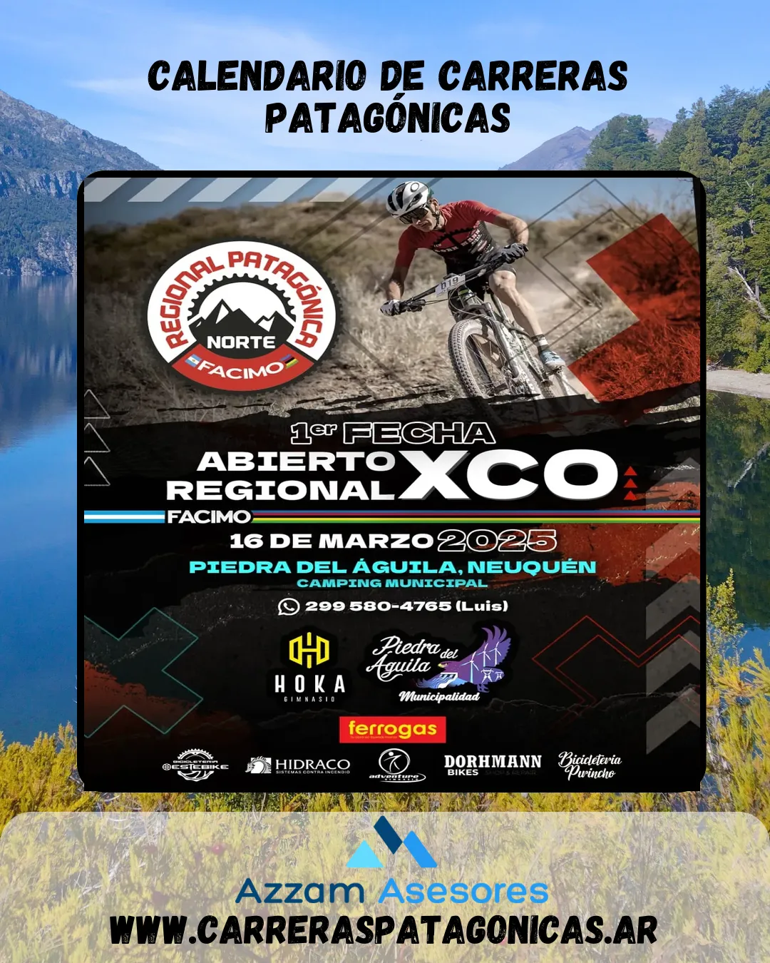 Flyer de 1er Fecha Abierto Regional Patagónico Norte XCO 2025