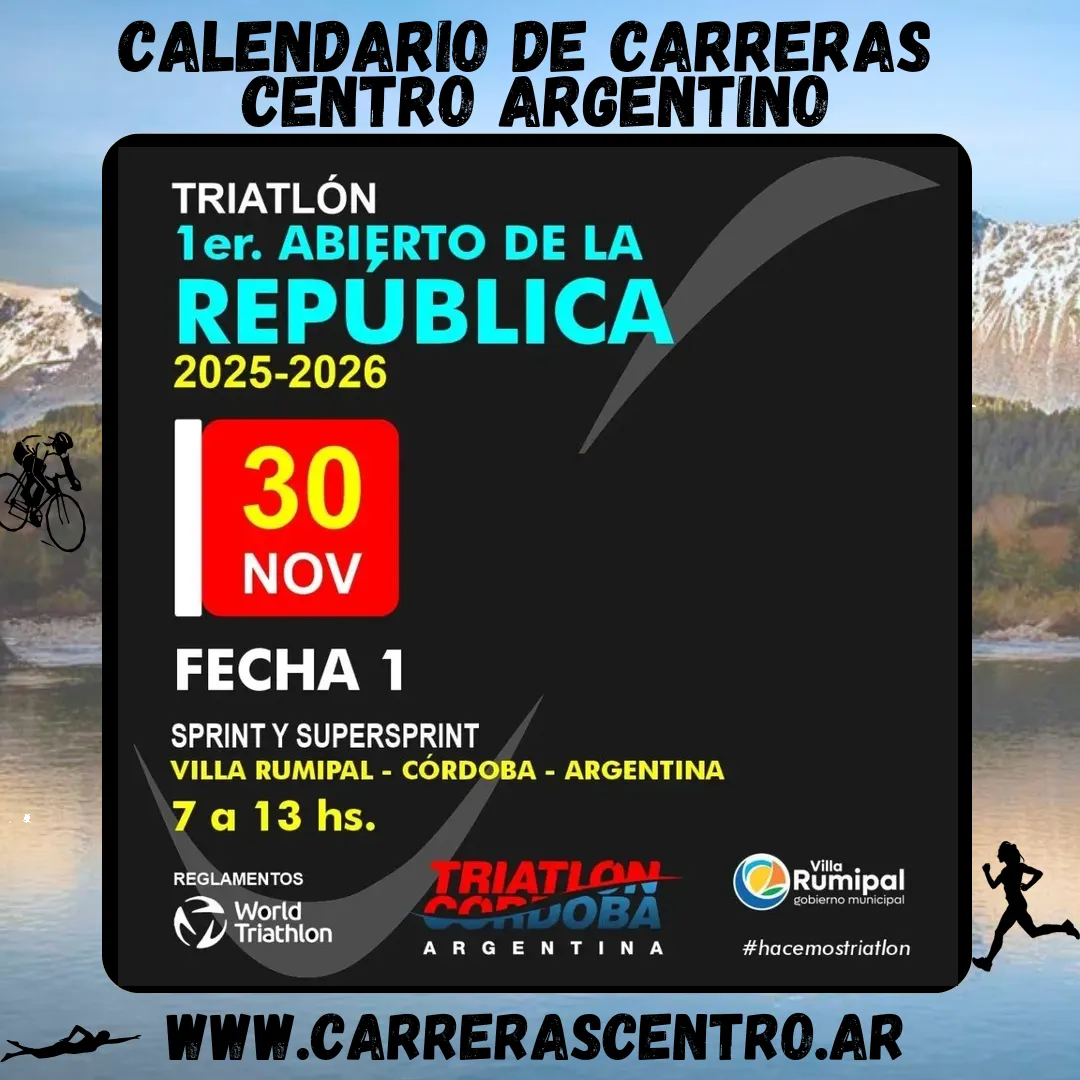 Flyer de 1era Fecha Triatlón Abierto de la República 2025