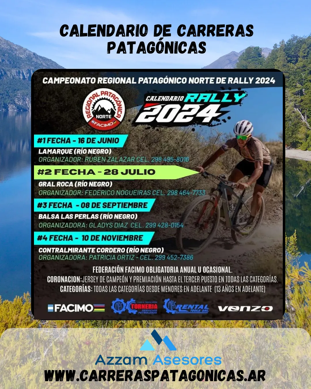 Flyer de 2° Fecha Campeonato Regional Patagónico Norte de Rally 2024