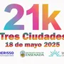 Flyer de 21K Tres Ciudades 2025