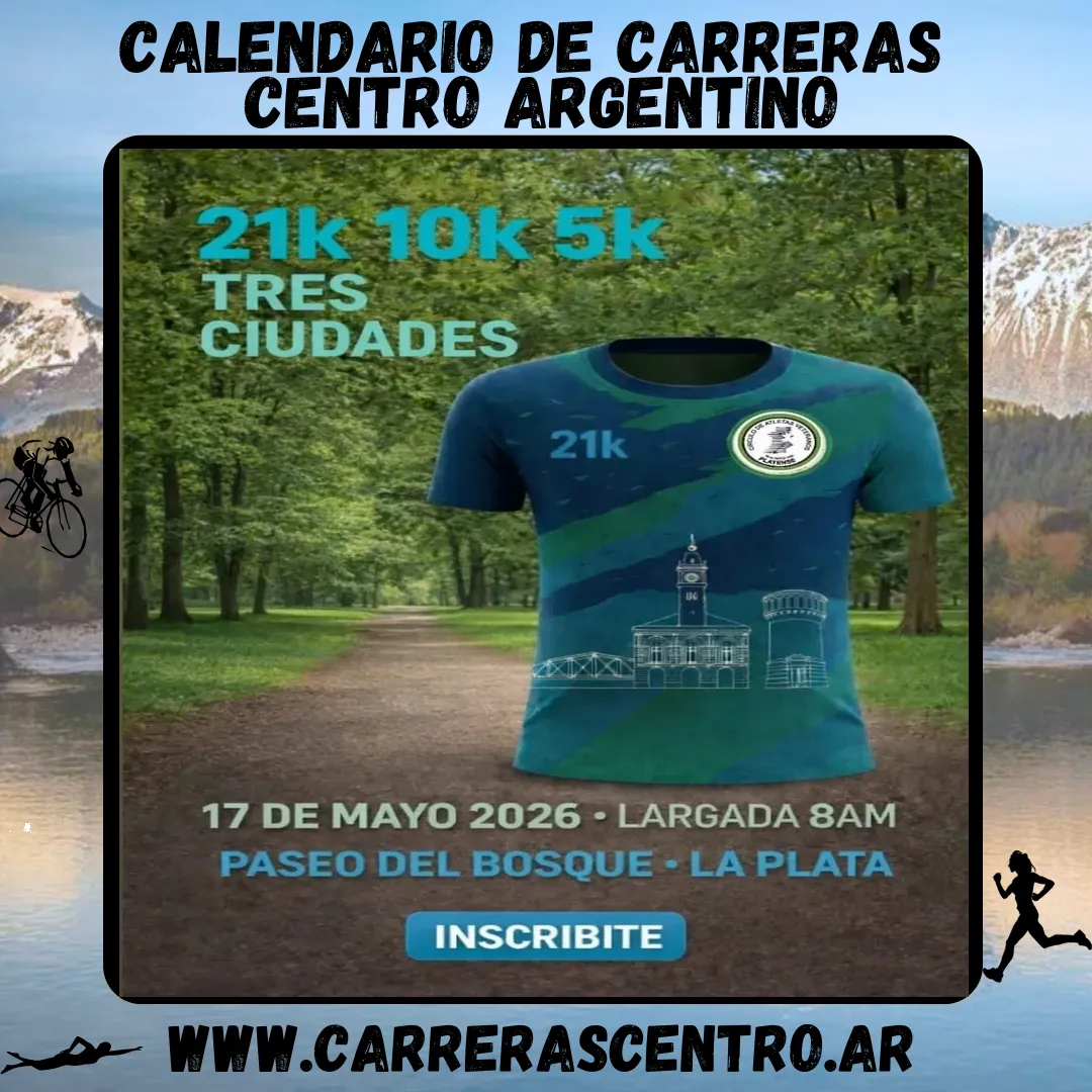 Flyer de 21K Tres Ciudades 2026