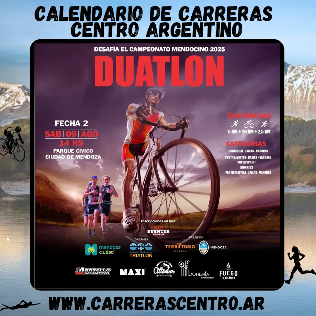 Flyer de 2da Fecha – Campeonato Mendocino de Duatlón 2025