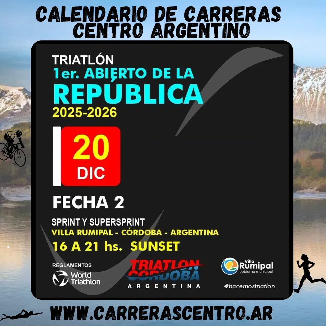 Flyer de 2da Fecha Triatlón Abierto de la República 2025