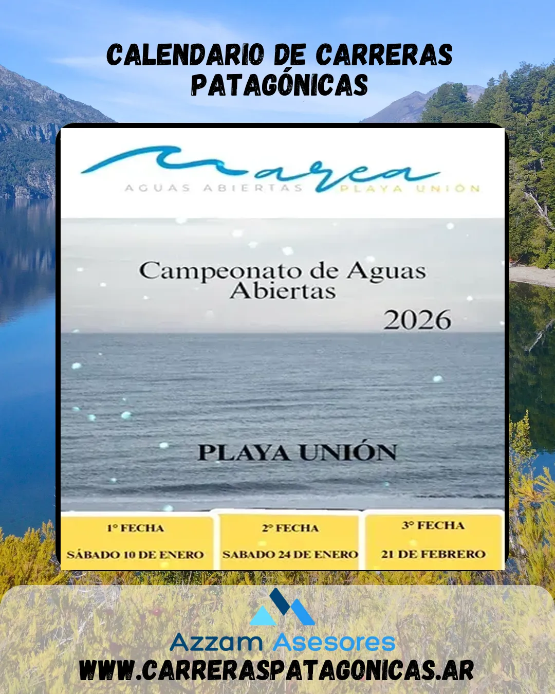 Flyer de 3era Fecha del Campeonato Aguas Abiertas Playa Unión 2026