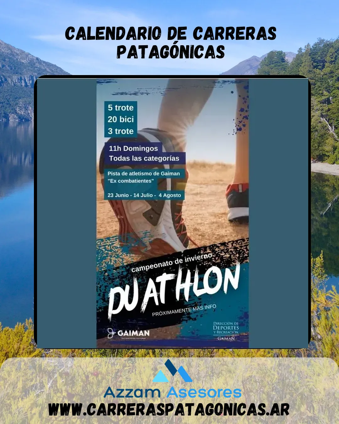 Flyer de 3era Fecha del Duathlon Campeonato de Invierno 2024