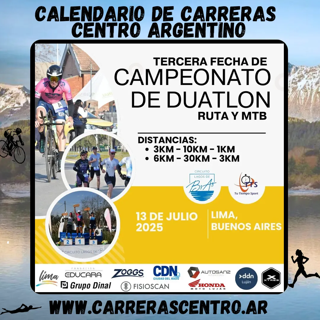 Flyer de 3ra Fecha del Campeonato de Duatlón 2025