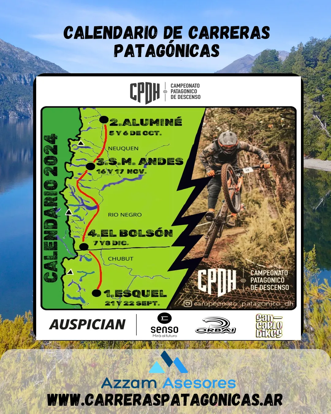 Flyer de 3ra Fecha del Campeonato Patagónico de Descenso 2024