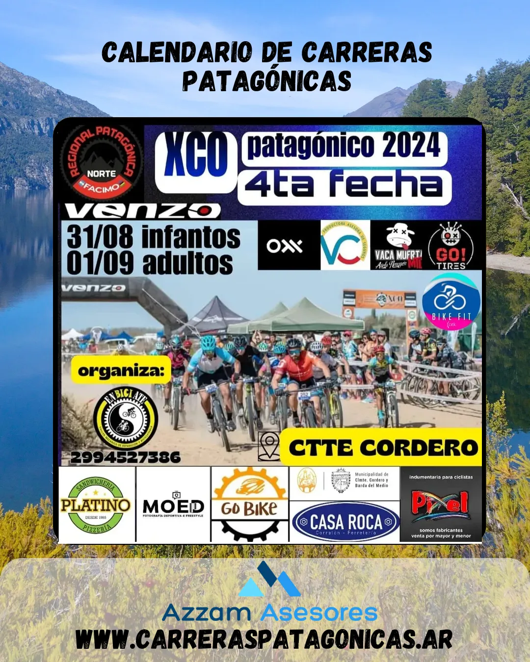 Flyer de 4° Fecha Campeonato Regional Patagónico Norte XCO 2024