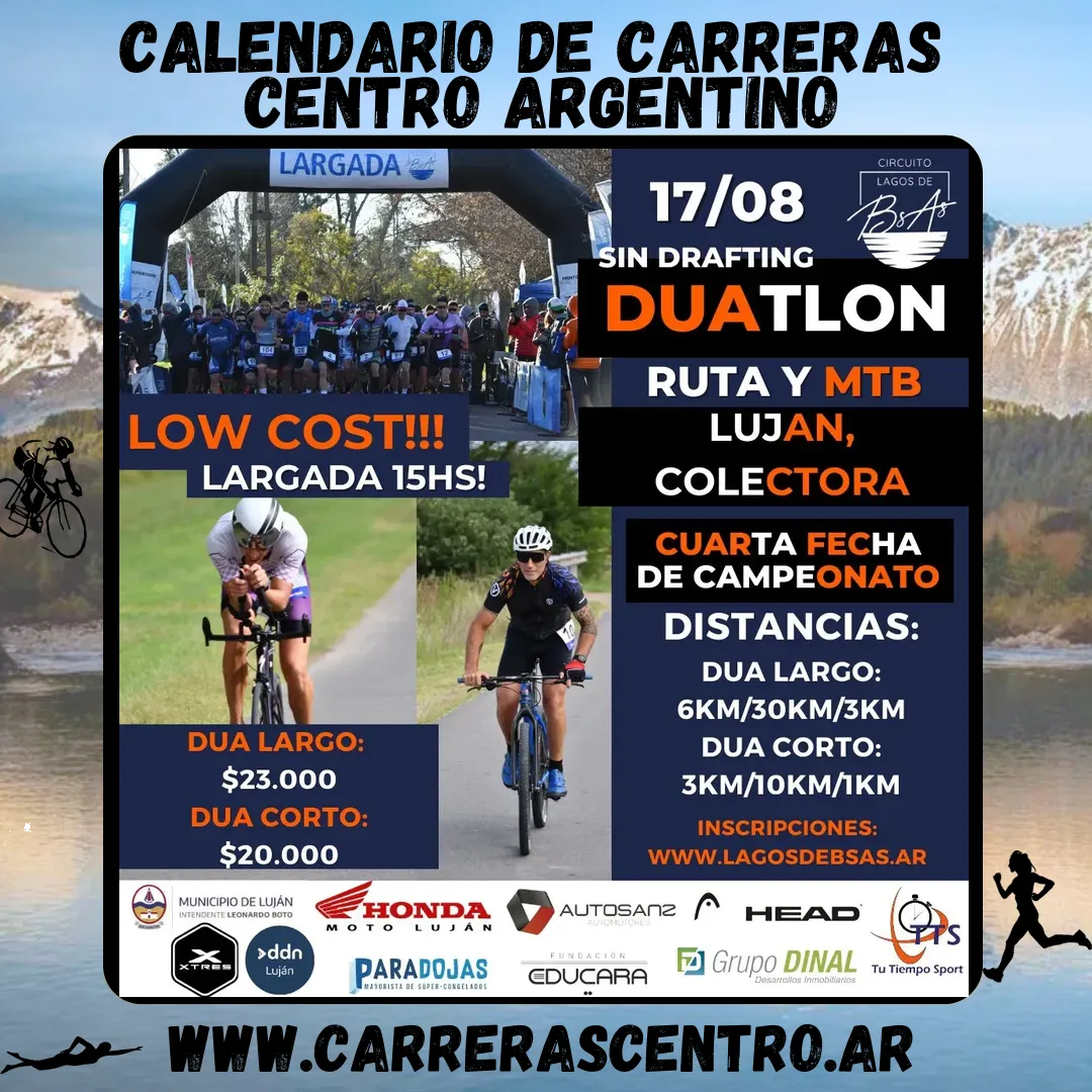 Flyer de 4° Fecha del Campeonato de Duatlón Luján 2024