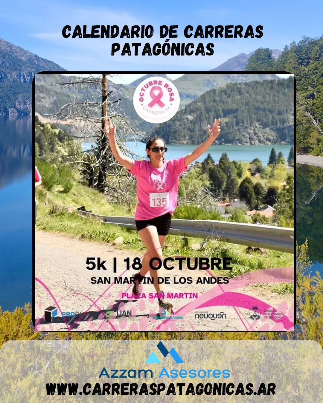 Flyer de 5K Octubre Rosa 2025