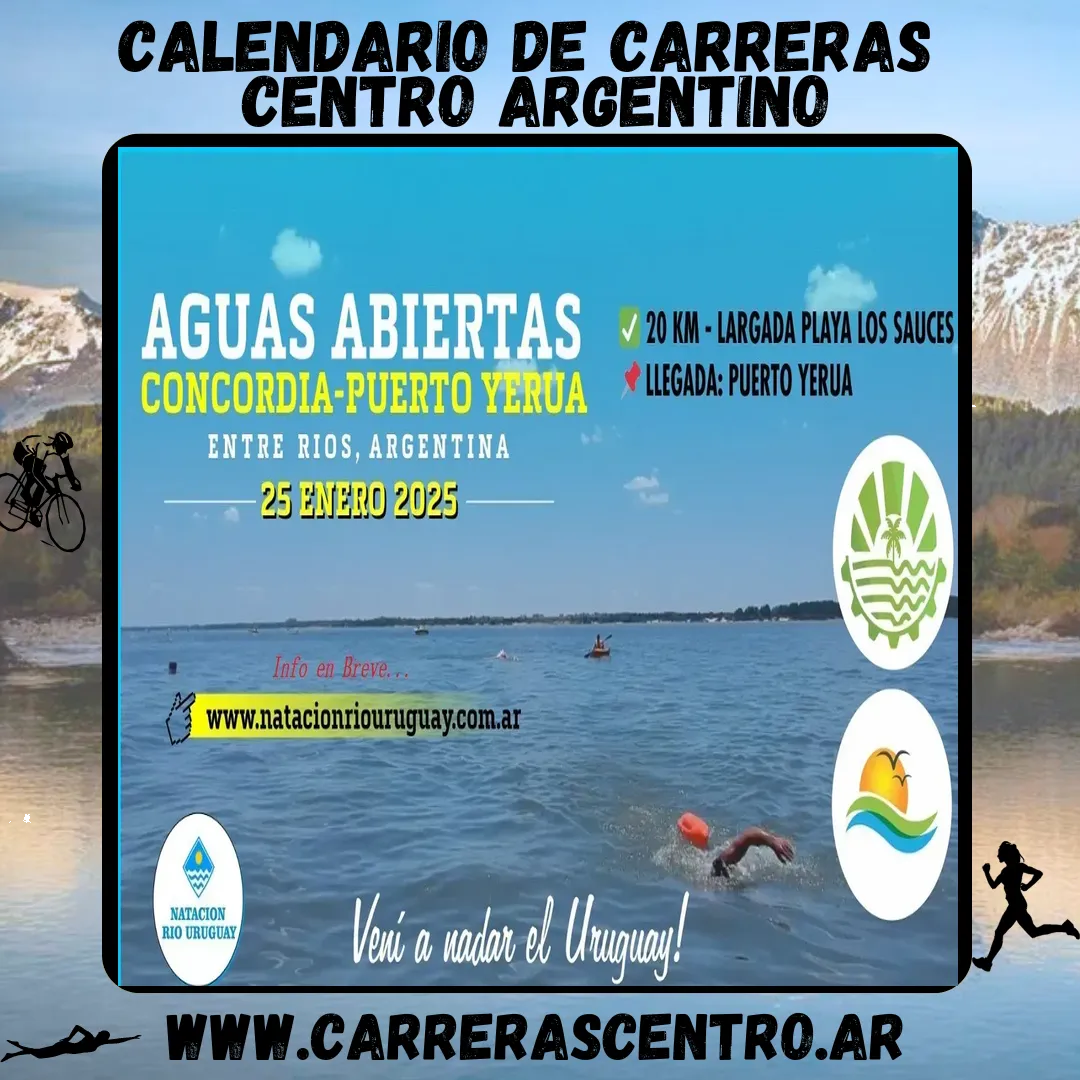 Flyer de Aguas Abiertas Concordia Puerto Yeruá 2025