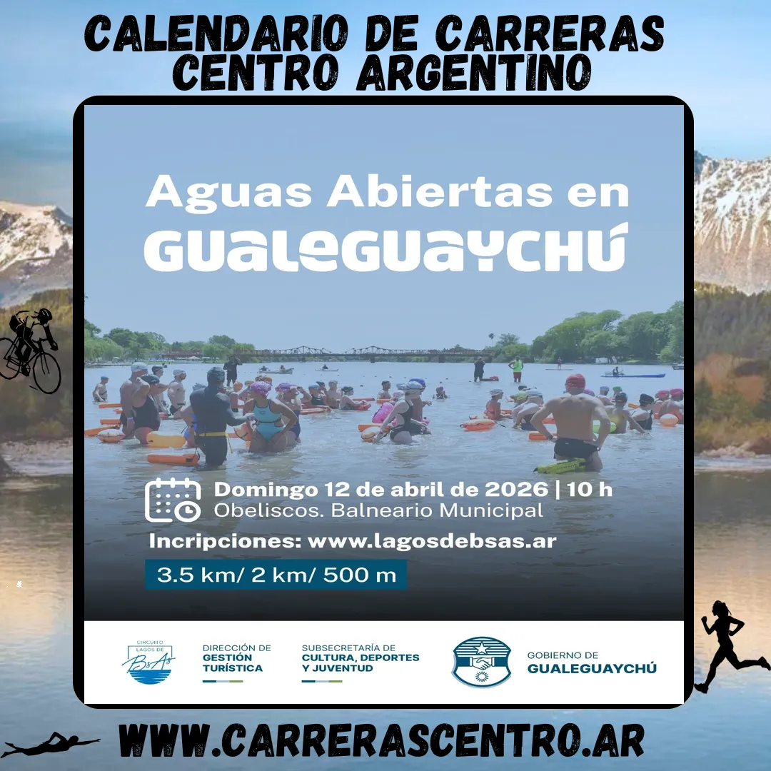 Flyer de Aguas Abiertas en Gualeguaychú 2026