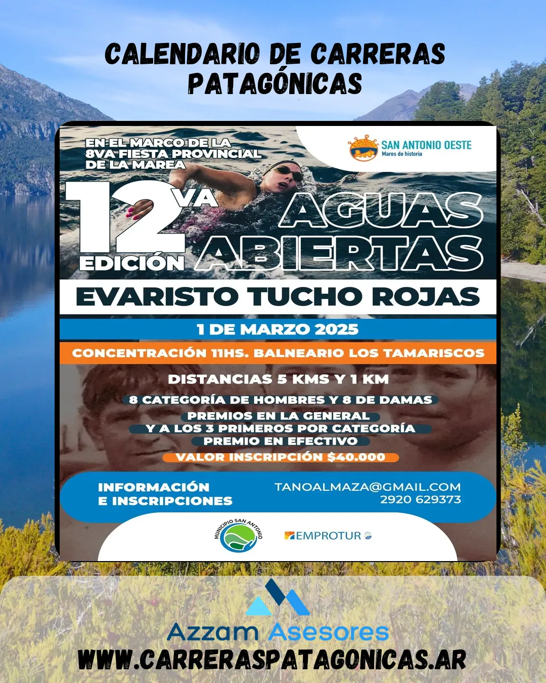 Flyer de Aguas Abiertas Evaristo Tucho Rojas 2025