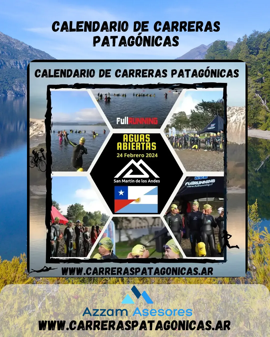 Flyer de Aguas Abiertas San Martín de los Andes 2024