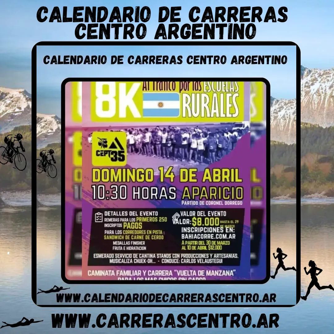 Flyer de Al Tranco por las Escuelas Rurales 2024