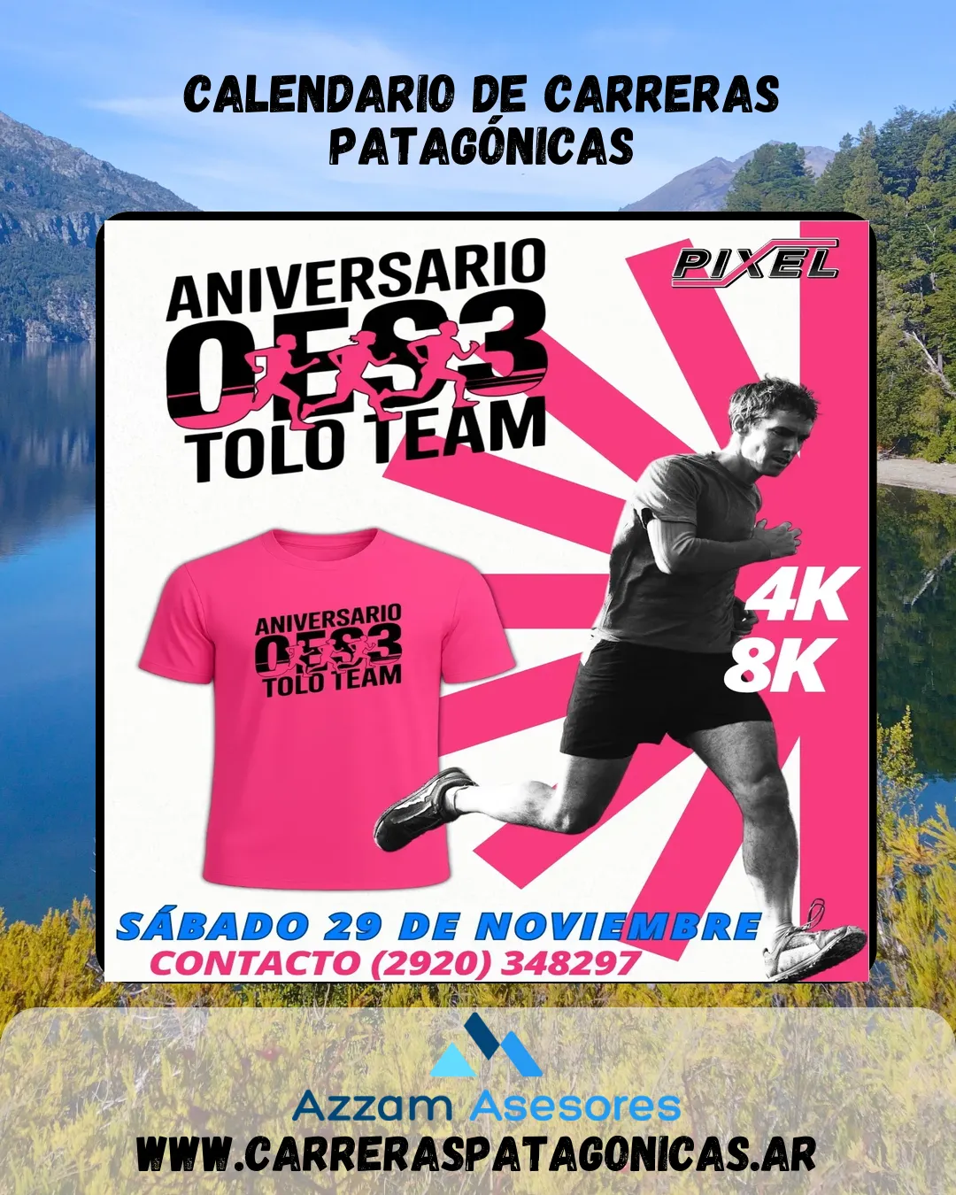Flyer de Aniversario 0ES3 Running Tolo Team 2025