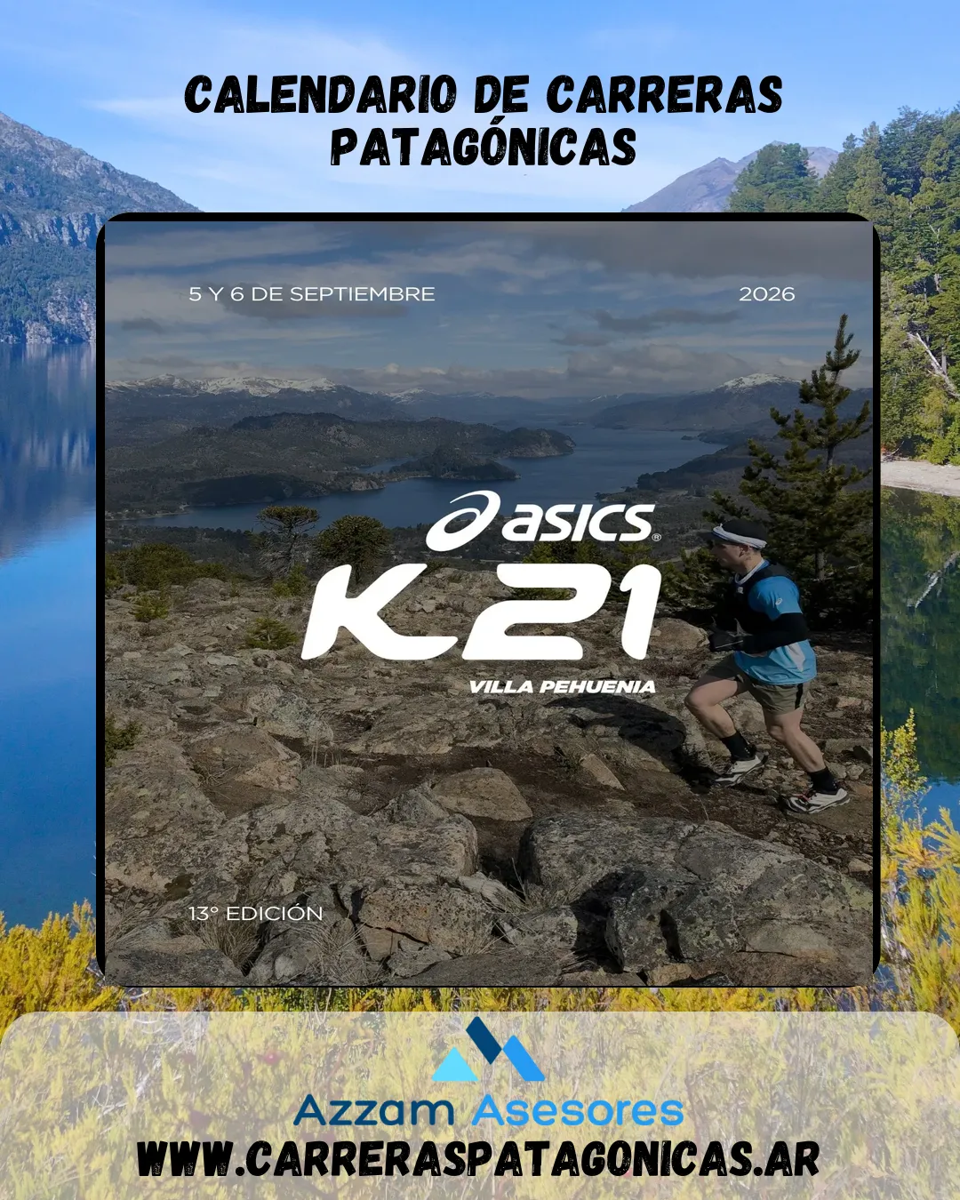 Flyer de ASICS K21 Villa Pehuenia 2026