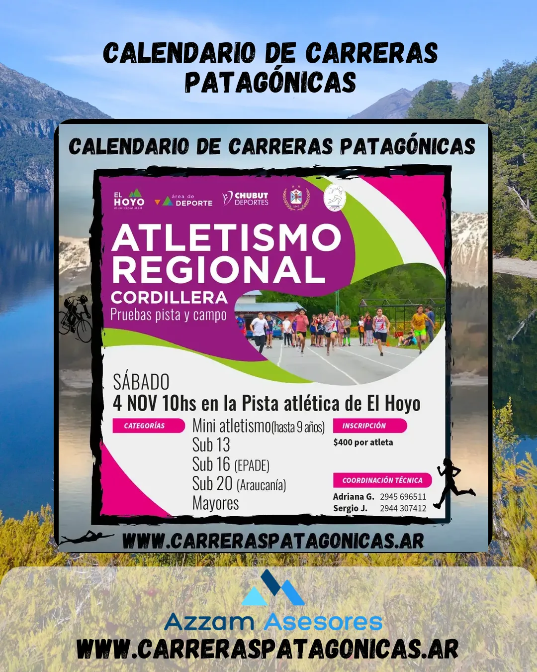 Flyer de Atletismo Regional Cordillera 2023