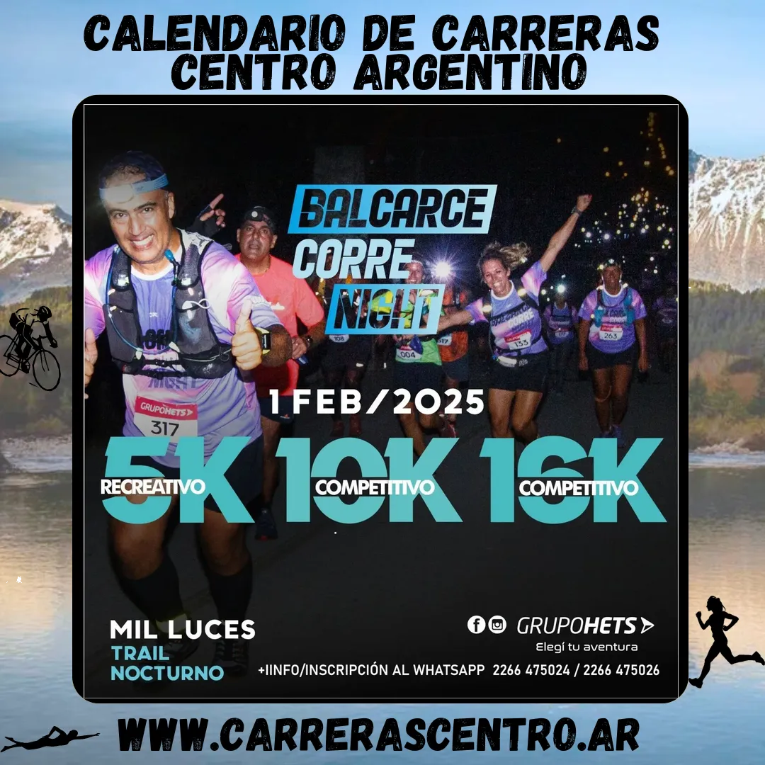 Flyer de Balcarce Corre Night 2025