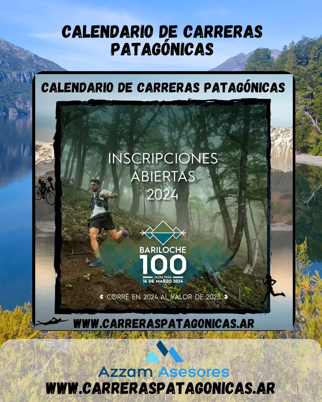 Flyer de BARILOCHE 100 – ULTRA TRAIL 2024