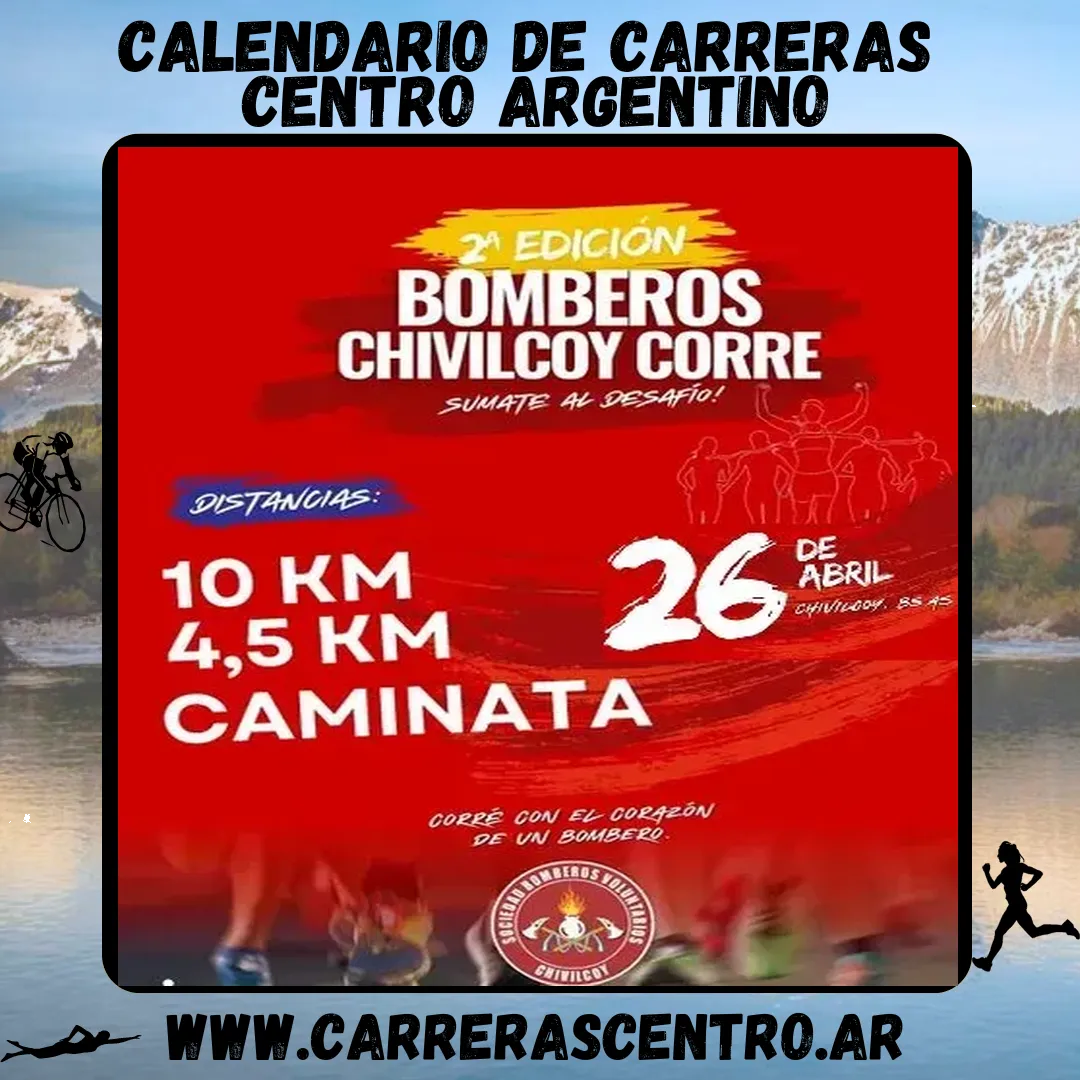 Flyer de Bomberos Chivilcoy Corre 2026