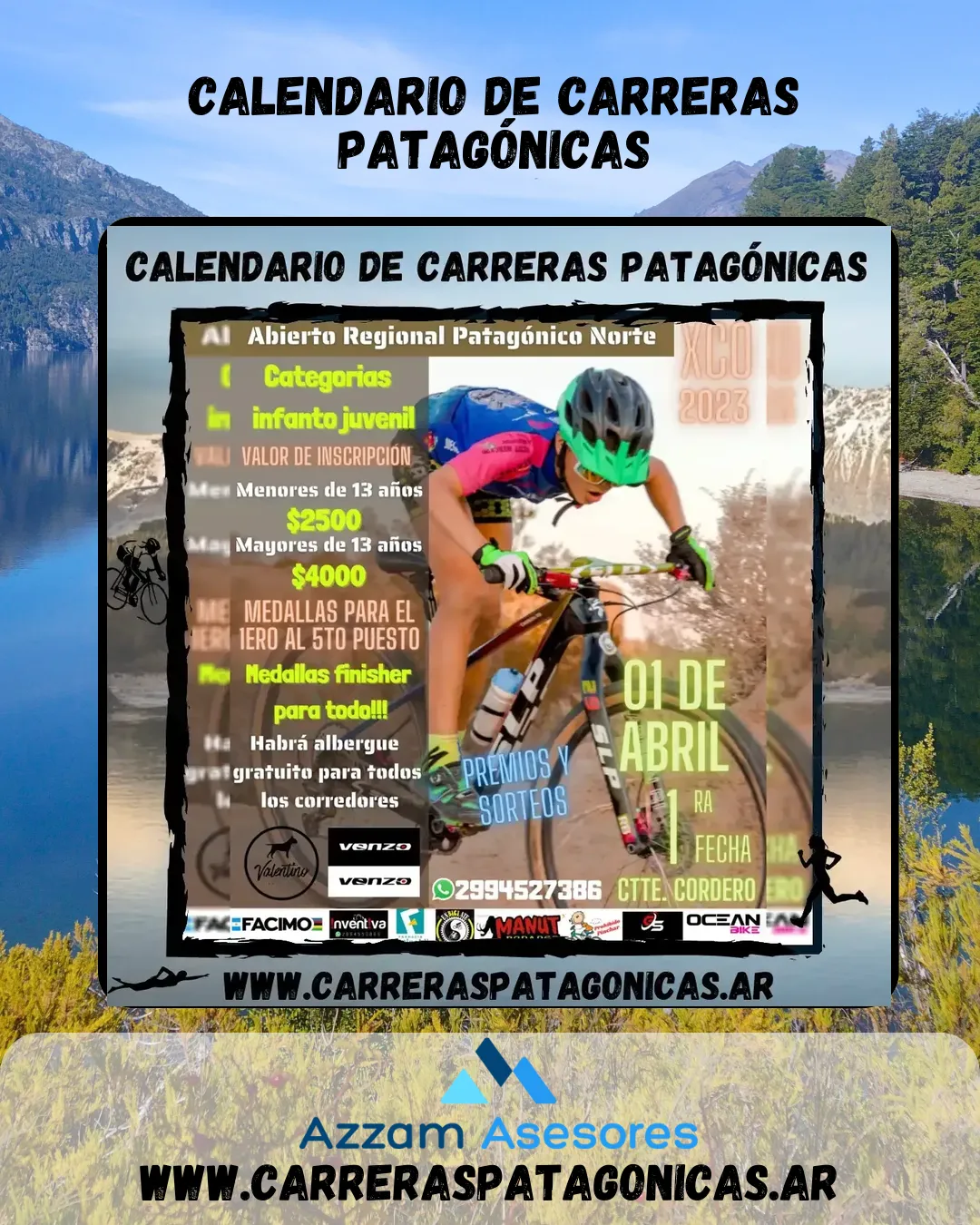 Flyer de Campeonato Abierto Regional Patagónico Norte XCO 2023 – 1° Fecha 2023