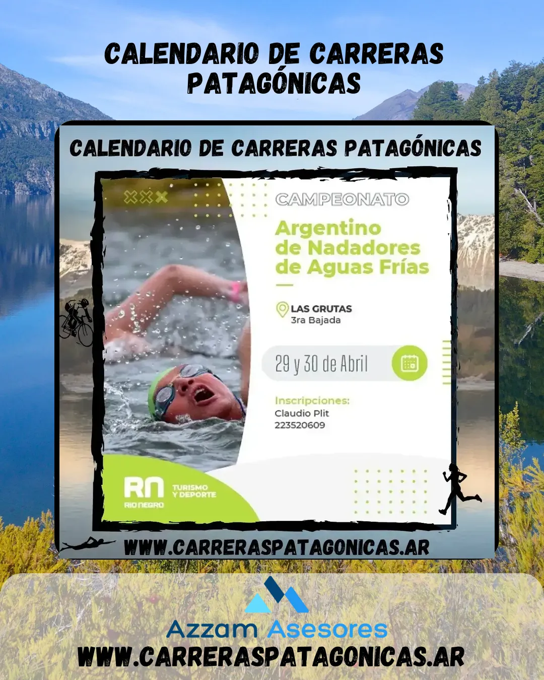 Flyer de Campeonato Argentino de Nadadores de Aguas Frías 2023