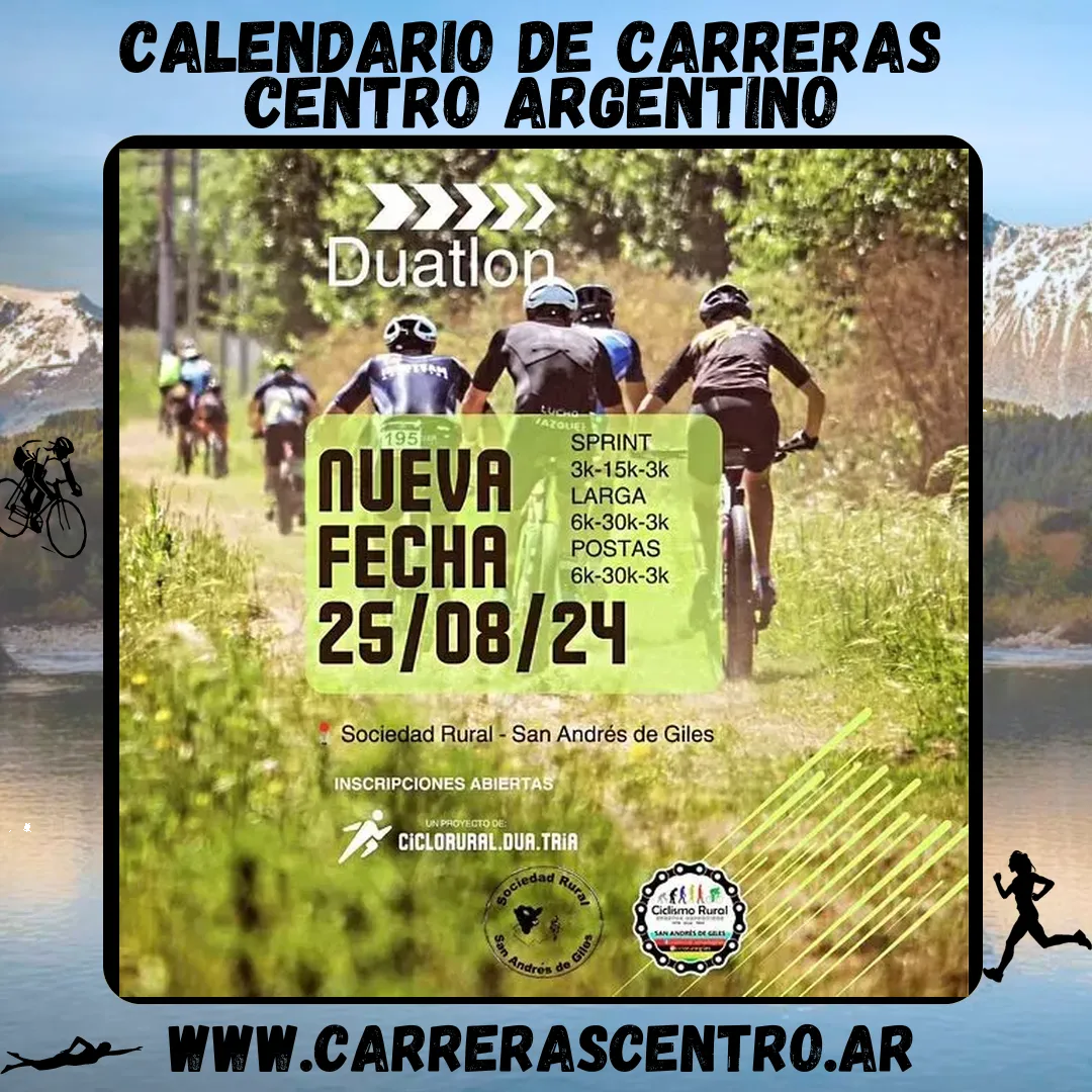 Flyer de Campeonato Duatlón San Andrés de Giles 2024 – 2da Fecha 2024