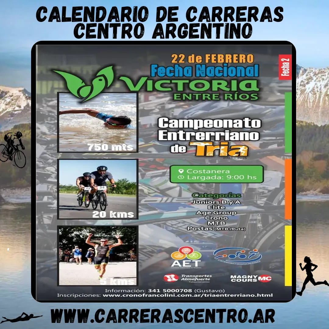 Flyer de Campeonato Entrerriano de Triatlón 2025/2026 – Fecha 2 2026
