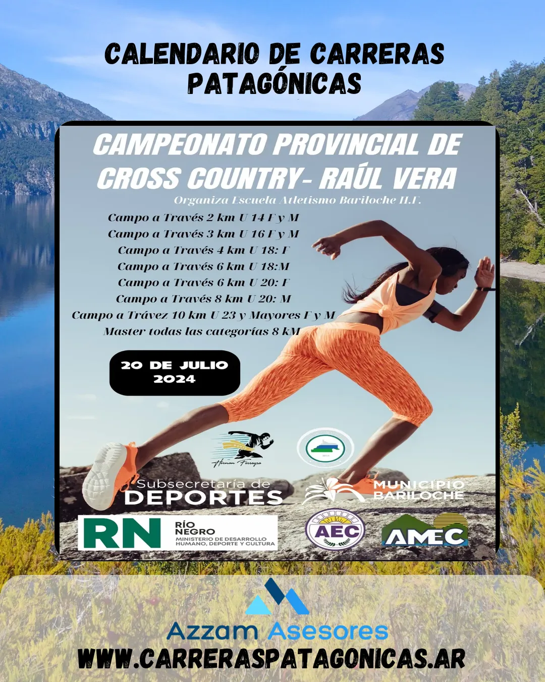 Flyer de Campeonato Provincial Cross Country «Raul Vera» 2024