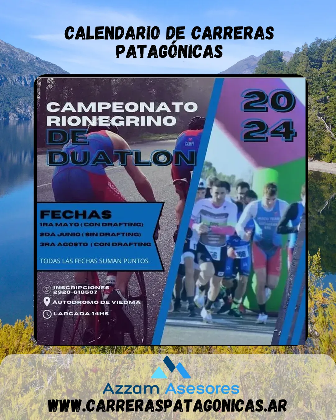 Flyer de Campeonato Rionegrino de Duatlón 2024