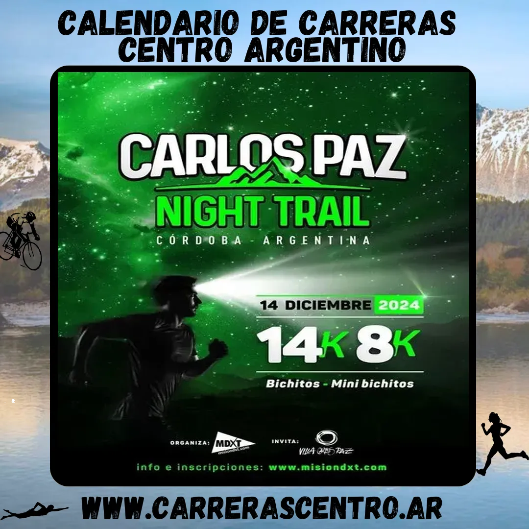 Flyer de Carlos Paz Night Trail 2024