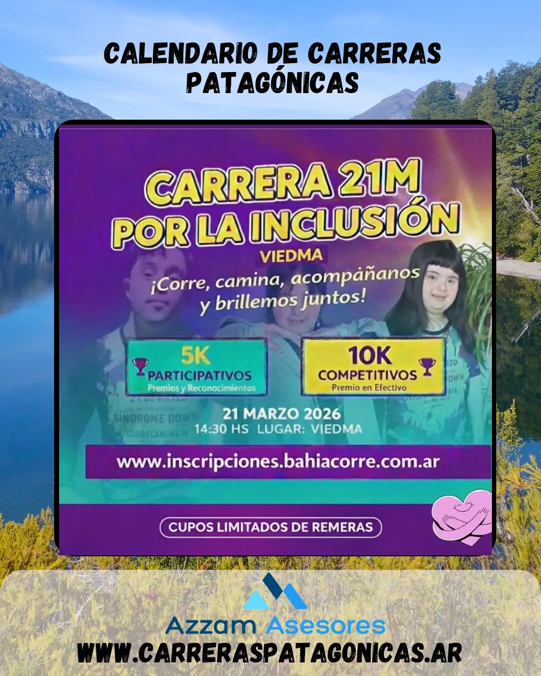 Flyer de Carrera 21M por la Inclusión 2026