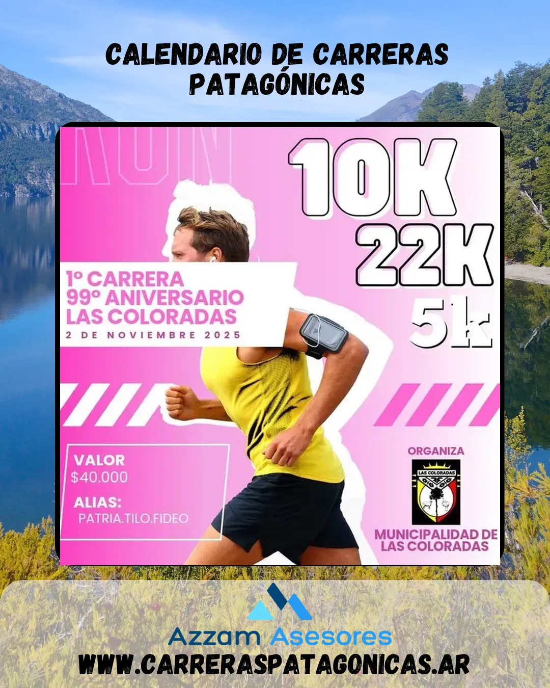 Flyer de Carrera 99 Aniversario Las Coloradas 2025