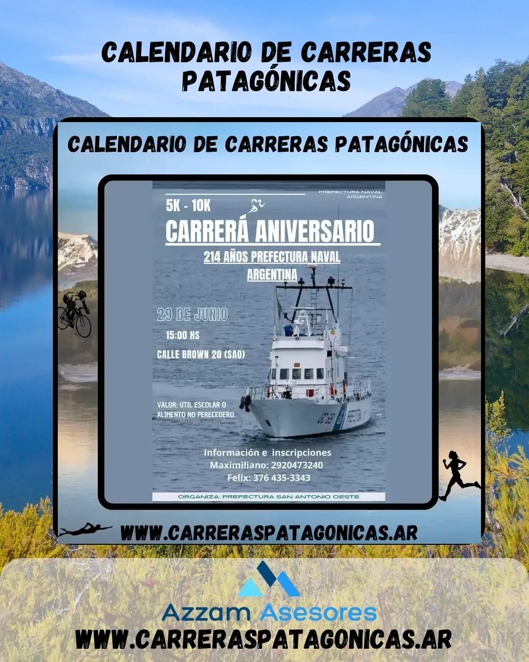 Flyer de Carrera Aniversario «214 años de Prefectura Naval Argentina» 2024