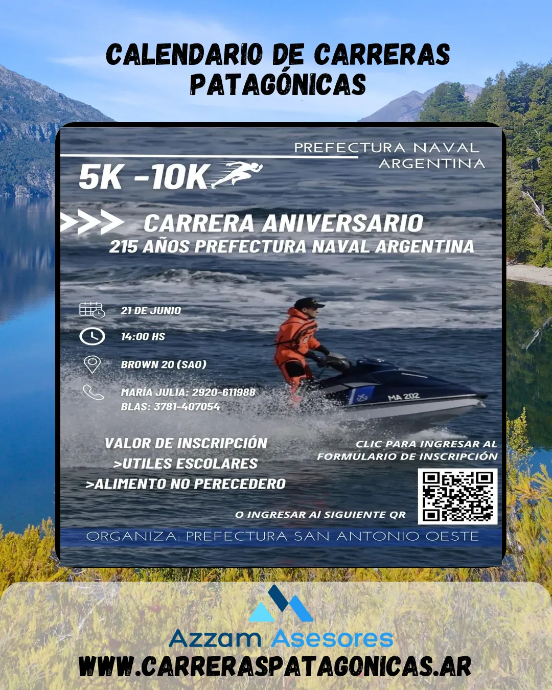 Flyer de Carrera Aniversario de Prefectura Naval Argentina 2025