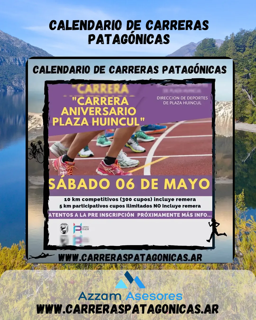 Flyer de Carrera Aniversario Plaza Huincul 2023