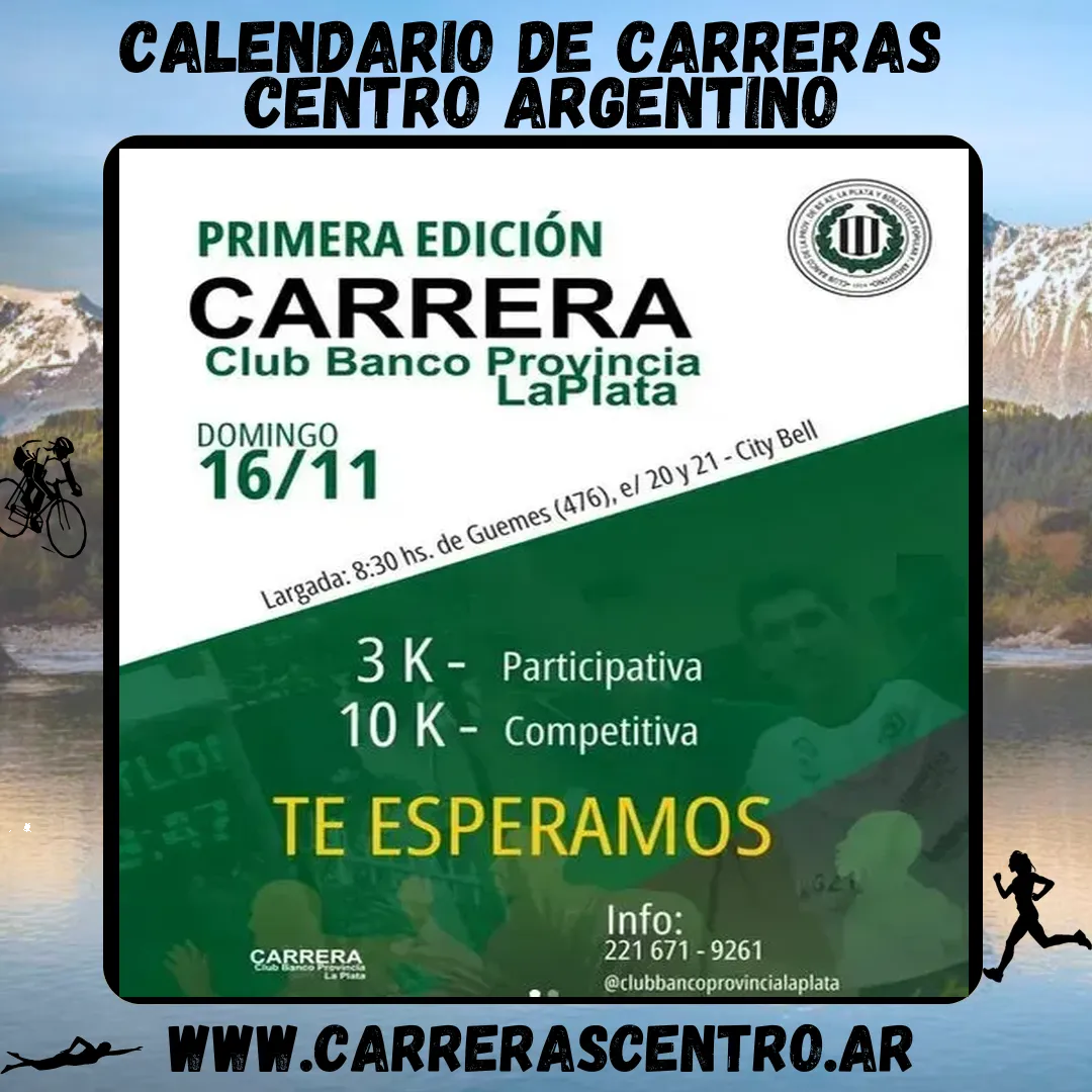 Flyer de Carrera Club Banco Provincia La Plata 2025